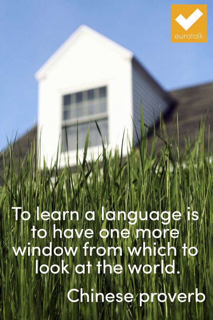 "To learn a language is to have one more window from which to look at the world." Chinese proverb