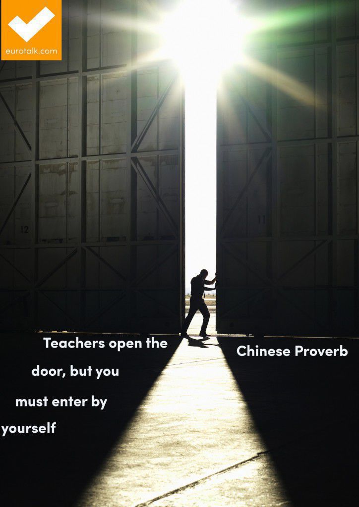 "Teachers open the door, but you must enter by yourself." Chinese proverb